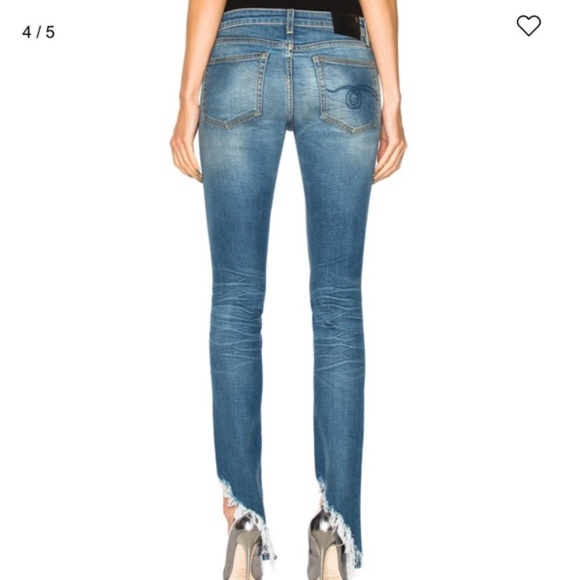 R13 Kate Skinny Angled Hem Jeans Size 27 - Picture 2 of 14